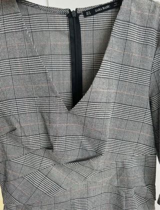 Vestido Zara Gris Cuadros