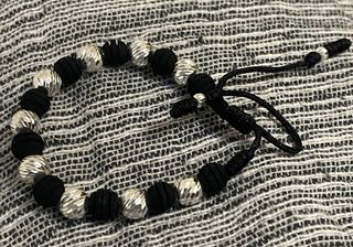 Pulseras artesanales neopreno y plata 925