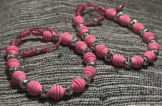 Pulseras artesanales neopreno y plata 925