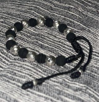 Pulseras artesanales neopreno y plata 925