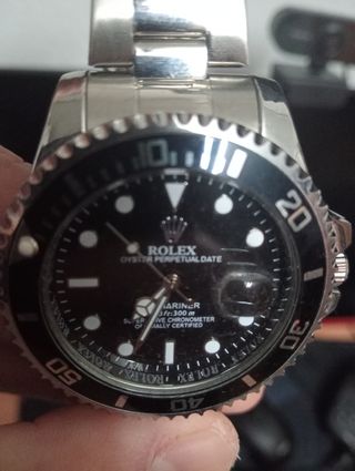 Rolex Oyster Perpetual Date Negro/Plateado