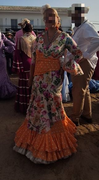 Traje de flamenca estampado.