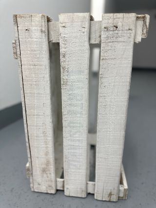 Mesita auxiliar caja madera vintage