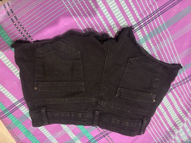 Shorts vaqueros negros desgastados