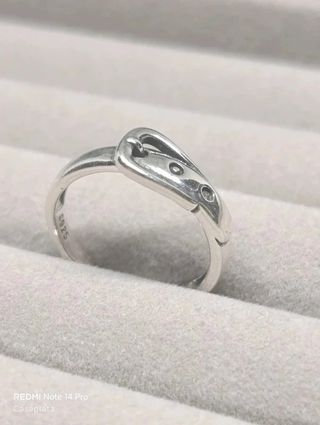 Anillo abierto estilo "Cinturón" plata S925 A11