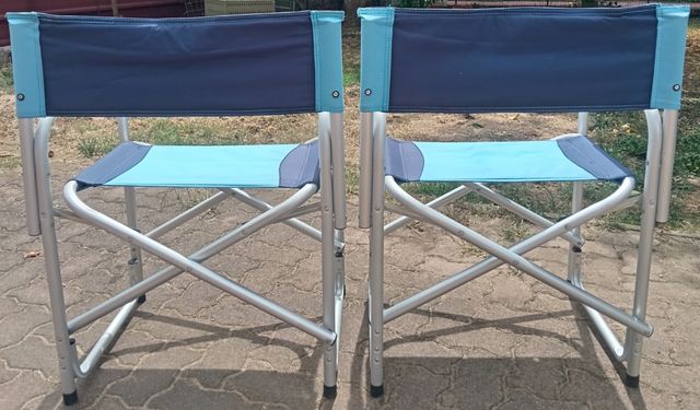 Coppia sedie regista alluminio pieghevoli