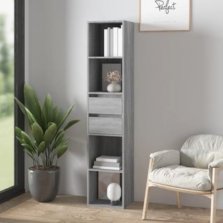vidaXL Estantería de madera de ingeniería gris