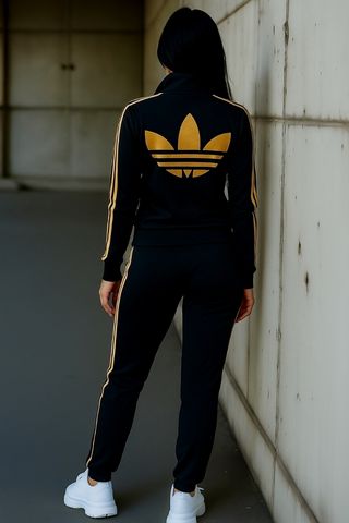 Chándal Adidas Firebird Trefoil Negro/Dorado