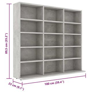 vidaXL Estantería para CD contrachapada gris