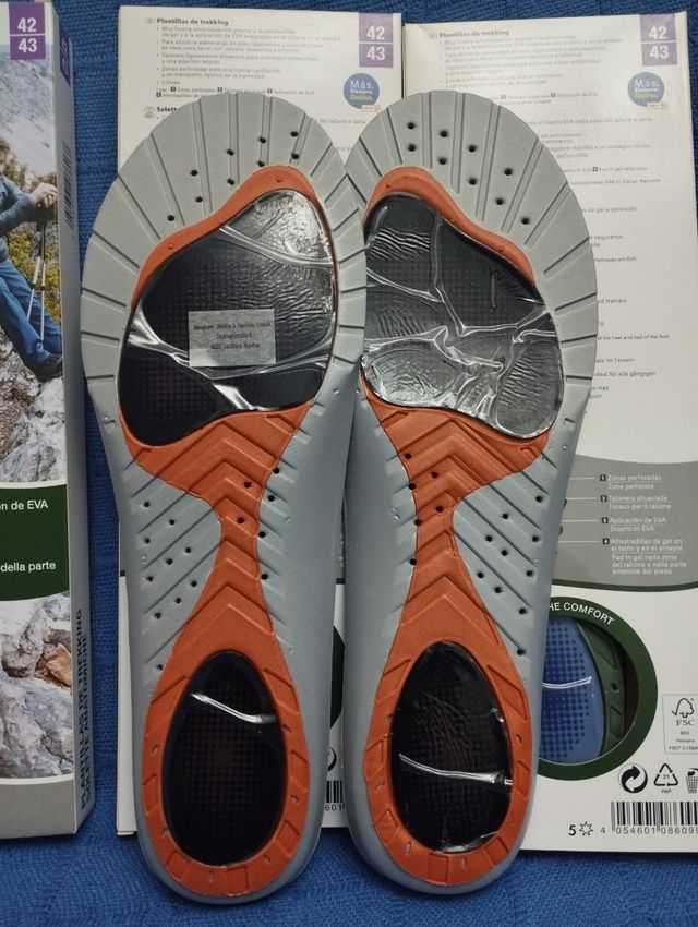 3 Pares Plantillas Trekking Rocktrail Talla 42/43