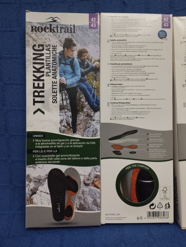 3 Pares Plantillas Trekking Rocktrail Talla 42/43