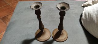 Coppia Portacandele Metallo  fine 800. Ortone