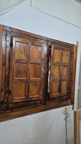 Ventanas rústicas madera maciza con marco