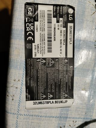 Smart TV LG 32LM637BPLA piezas