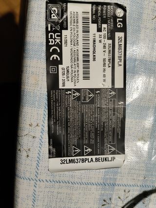 Smart TV LG 32LM637BPLA piezas