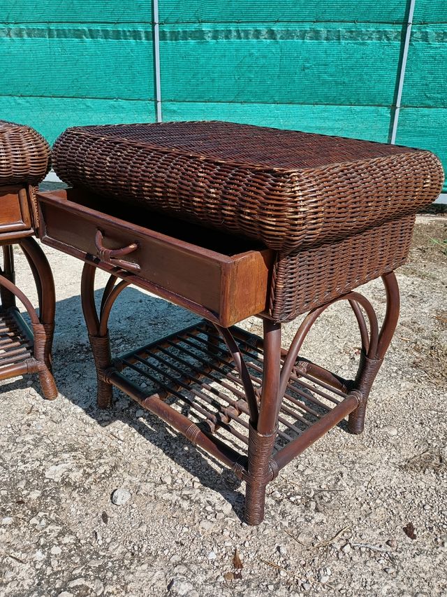 Comodini in bambù e vimini