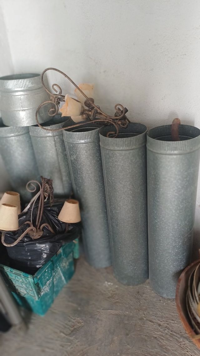 Tubos para chimenea de metal plateado