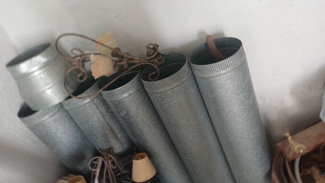 Tubos para chimenea de metal plateado