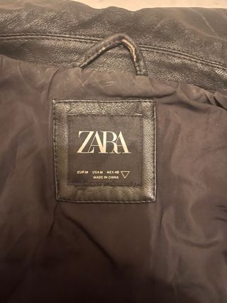 Cazadora cuero Zara