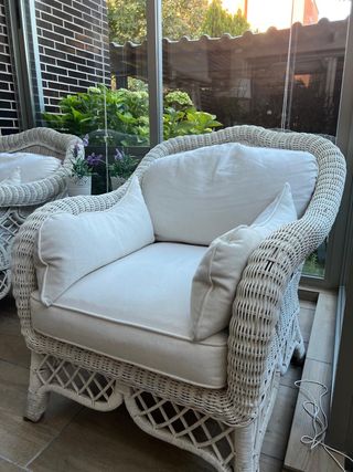 Sillones ratan natural  blancos