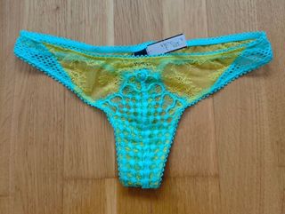 Tanga Victoria's Secret Teal y Amarillo