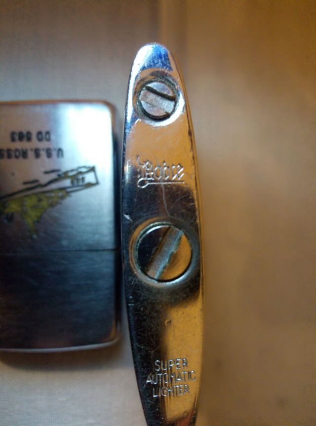 Accendino Zippo Raro 1956 USS con firma