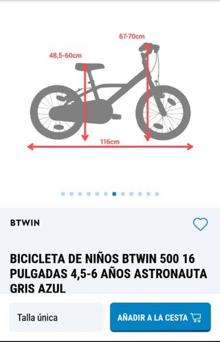Bicicleta Infantil Btwin 16 Azul