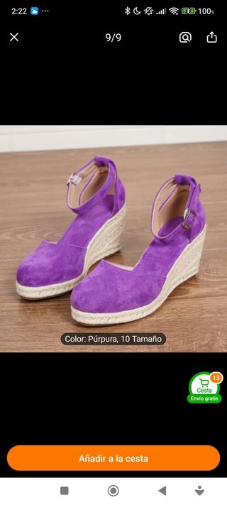 Zapatos de tacón morados con plataforma