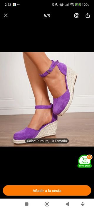Zapatos de tacón morados con plataforma