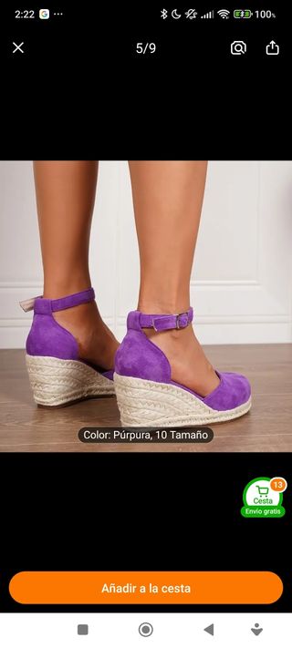 Zapatos de tacón morados con plataforma