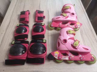 Patines Oxelo niña + protecciones y bolsa