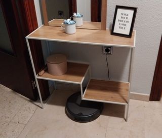 Mueble recibidor madera y metal