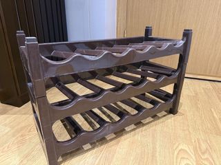 Botellero plástico 18 botellas marrón