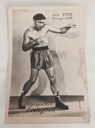 Cartolina pugile Jean Stock anni 40