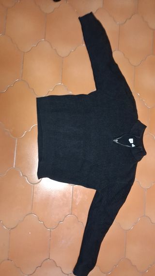 Jersey algodón cuello alto cremallera