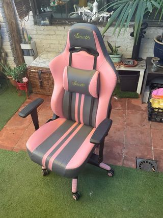 Silla Gaming Vinsetto Rosa y Gris