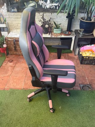 Silla Gaming Vinsetto Rosa y Gris