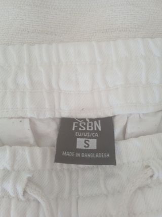 Pantalones Anchos Cortos Blancos Talla L