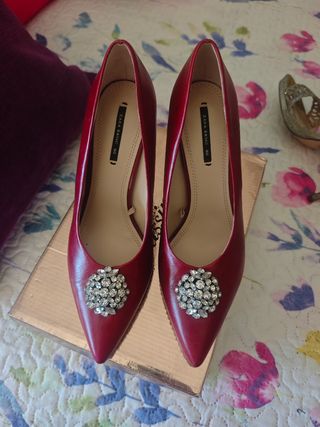 Zapatos de fiesta Zara rojos talla 40