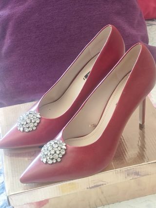 Zapatos de fiesta Zara rojos talla 40