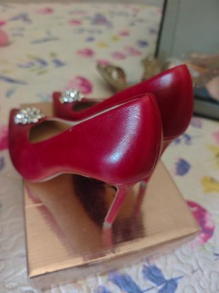 Zapatos de fiesta Zara rojos talla 40