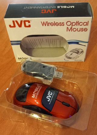Ratón Óptico Inalámbrico JVC Rojo/Negro