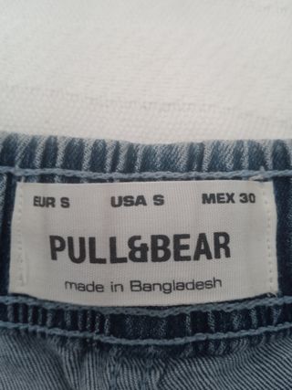 Pantalones Anchos Vaqueros Pull&Bear Azules