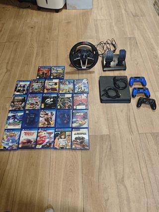 PS4 (PlayStation 4) con Volante y Juegos