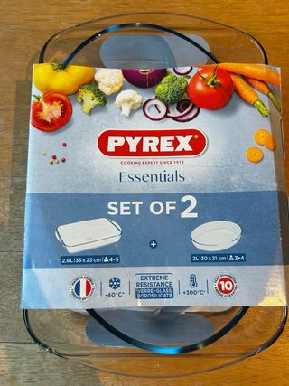 Set 2 Bandejas Horno Pyrex Vidrio Borosilicato