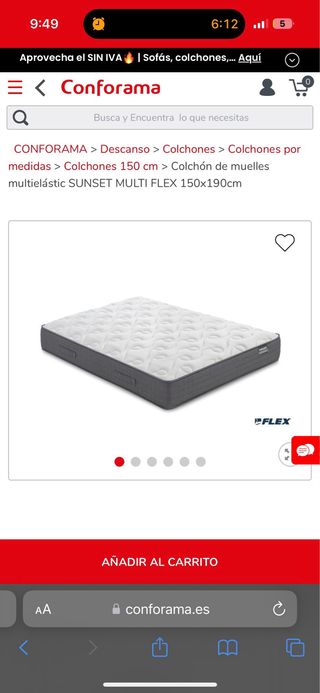 Colchón FLEX y canapé madera