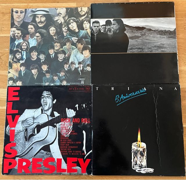 Lote 4 Vinilos Elvis Presley, U2, The Beatles ymas