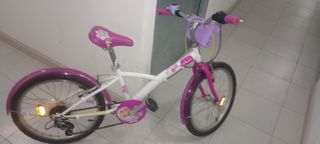 Bicicleta Niña 20 Btwin Rosa y Blanca