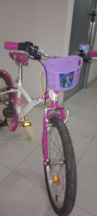 Bicicleta Niña 20 Btwin Rosa y Blanca