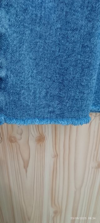 Jeans donna vita alta gamba larga taglia XS